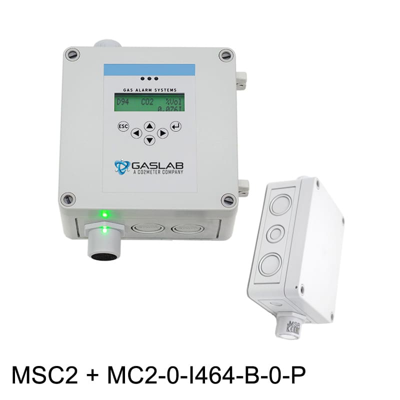 Carbon Dioxide (CO2) Fixed Gas Detector w/ Remote Sensor (0-5%)